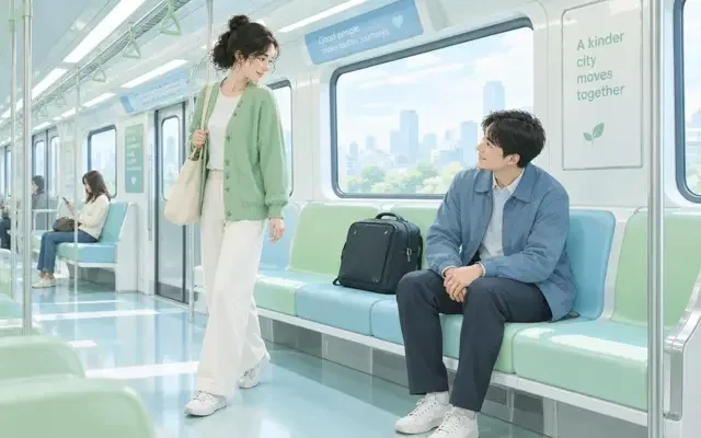 网红黑料 · 地铁上一句「我帮你看着」走红，陌生人的默契太治愈 配图